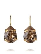 Mini Drop Clasp Earrings Gold Korvakoru Korut Brown Caroline Svedbom