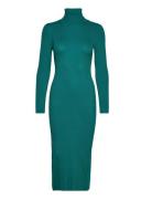 Yasbiriella Ls Midi Rollneck Dress Polvipituinen Mekko Green YAS