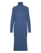 Yasmavi Knit Midi Rollneck Dress Noos Polvipituinen Mekko Blue YAS