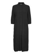 Kabarral Shirt Dress 3/4 Sl Polvipituinen Mekko Black Kaffe