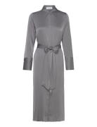 Electra Silk Dress Polvipituinen Mekko Grey Marville Road