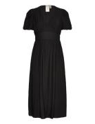 Yasclema Ss Midi Dress Polvipituinen Mekko Black YAS