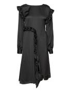 Light Satin Draped Dress Polvipituinen Mekko Black REMAIN Birger Chris...