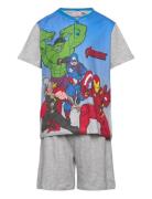 Pyjama Pyjamasetti Pyjama Grey Marvel