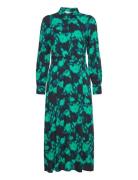 Yasflair Ls Long Shirt Dress S. Polvipituinen Mekko Green YAS