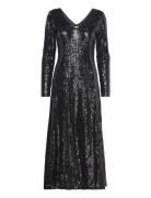 Slfalaia Ls Midi Sequins Dress B Polvipituinen Mekko Black Selected Fe...