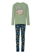 Nkmnightset Hedge Green Music Pyjamasetti Pyjama Multi/patterned Name ...