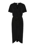 Yasolinda Ss Midi Wrap Dress S. Noos Polvipituinen Mekko Black YAS