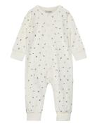 Nightsuit W. Aop Pyjama Sie Jumpsuit Haalari Cream CeLaVi