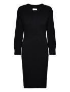 Evelyn Knit Dress Polvipituinen Mekko Black Creative Collective