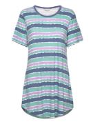 Bamboo Short-Sleeve Nightdress Yöpaita Blue Lady Avenue