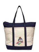 Polo Bear Canvas Tote Shopper Laukku Cream Polo Ralph Lauren