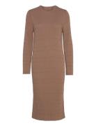 Textured Knit Dress Polvipituinen Mekko Brown GANT