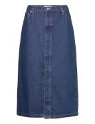 Denim Midi-Skirt Polvipituinen Hame Blue Mango