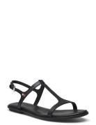 Th Flat Sandal Matalapohjaiset Sandaalit Black Tommy Hilfiger