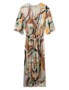 Mmkella Pictus Wrap Dress Polvipituinen Mekko Green MOS MOSH