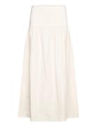 Elastic Panel Flared Skirt Pitkä Hame Cream Mango