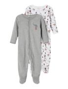 Nbnnightsuit 2P W/F Grey Mel Circus Noos Pyjama Sie Jumpsuit Haalari M...