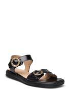 Sandals - Flat Matalapohjaiset Sandaalit Black ANGULUS