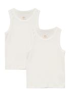 Rib Jersey 2-Pack Tank-Tops Night & Underwear Underwear Tops Cream Cop...