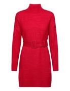 Onlbella Ls Belt Dress Ex Knt Polvipituinen Mekko Red ONLY