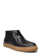 Dawson Mid Oil Pull Up Lthr Korkeavartiset Tennarit Black Fred Perry