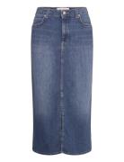 Denim Skirt Polvipituinen Hame Blue Marc O'Polo