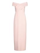 Crepe Off-The-Shoulder Gown Maksimekko Juhlamekko Pink Lauren Ralph La...