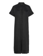 Dress Laila Pure Linen Polvipituinen Mekko Black Lindex