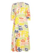 Carnival Print V-Neck Wrapped Dress Polvipituinen Mekko Multi/patterne...