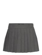 Pleated Mini-Skirt Lyhyt Hame Grey Mango