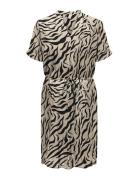 Carnova Life Ss V-Neck Blk Dress Polvipituinen Mekko Cream ONLY Carmak...