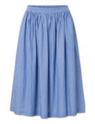 Olga Skirt - Poplin Polvipituinen Hame Blue STUDIO FEDER