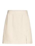 Annali Linen Skirt Lyhyt Hame Beige A-View