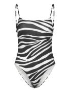 Animal Print Swimsuit Uimapuku Uima-asut Black Mango