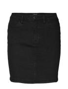 Vmluna Hr Denim Skirt Mix Ga Lyhyt Hame Black Vero Moda