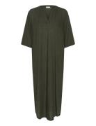 Kamilia Kaftan Dress Polvipituinen Mekko Khaki Green Kaffe