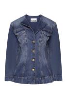 Sparkle Denim Farkkutakki Denimtakki Blue Ganni