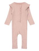 Romper Ls Rib Pitkähihainen Body Pink Fixoni