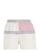 Medium Drawstring Stripe Uimashortsit White Tommy Hilfiger