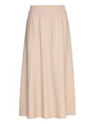 Fqlava-Skirt Polvipituinen Hame Beige FREE/QUENT