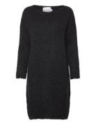 Kala Knit Dress Polvipituinen Mekko Black Noella