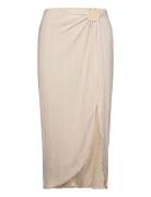 Cristina Midi Skirt Polvipituinen Hame Beige GUESS Jeans