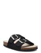 Biaolivia Sandal Suede Matalapohjaiset Sandaalit Black Bianco