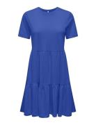 Onlmay Life S/S Peplum Dress Box Jrs Polvipituinen Mekko Blue ONLY