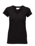 Rena V Tshirt Kntg Tops T-shirts & Tops Short-sleeved Black InWear