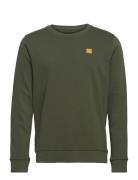 Basic Organic Crew Tops Sweat-shirts & Hoodies Sweat-shirts Khaki Gree...