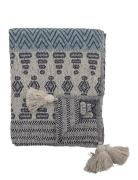 Plaid, Blå, Genanvendt Bomuld Home Textiles Cushions & Blankets Blanke...