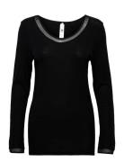 Julianat-Shirt Long Sleeve Tops T-shirts & Tops Long-sleeved Black Fem...