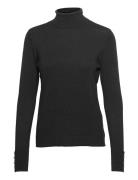 Vijeneve Button L/S Knit Top/Su - Noos Tops Knitwear Turtleneck Black ...